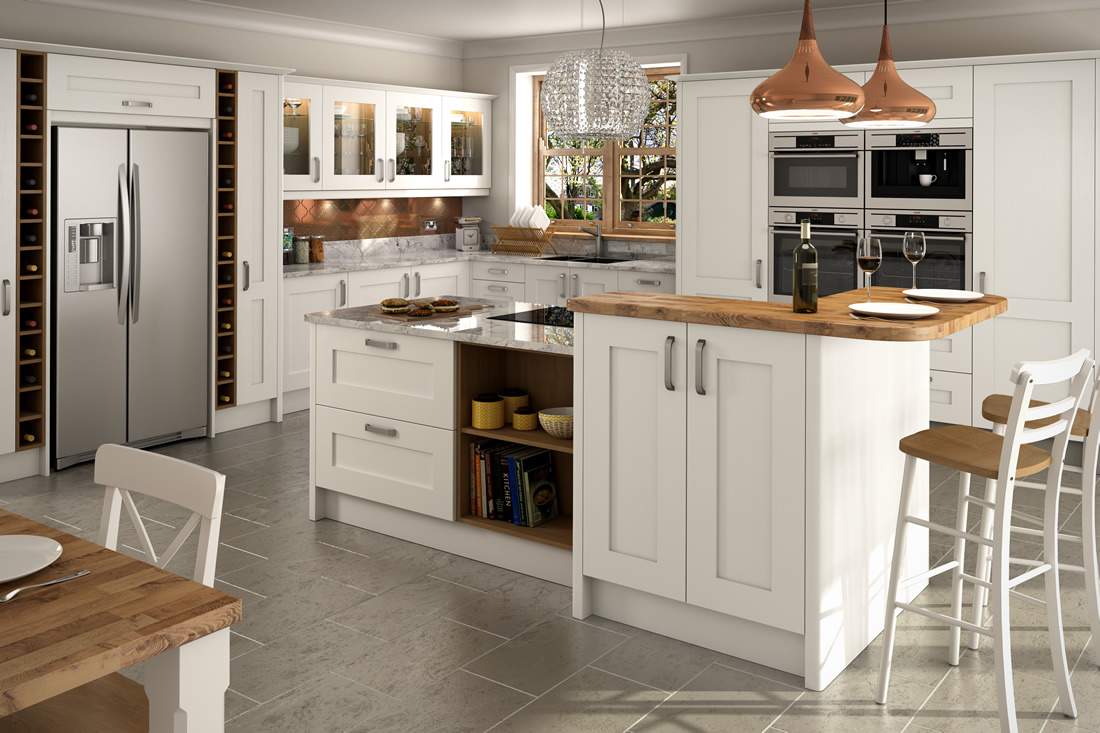 white kitchen units