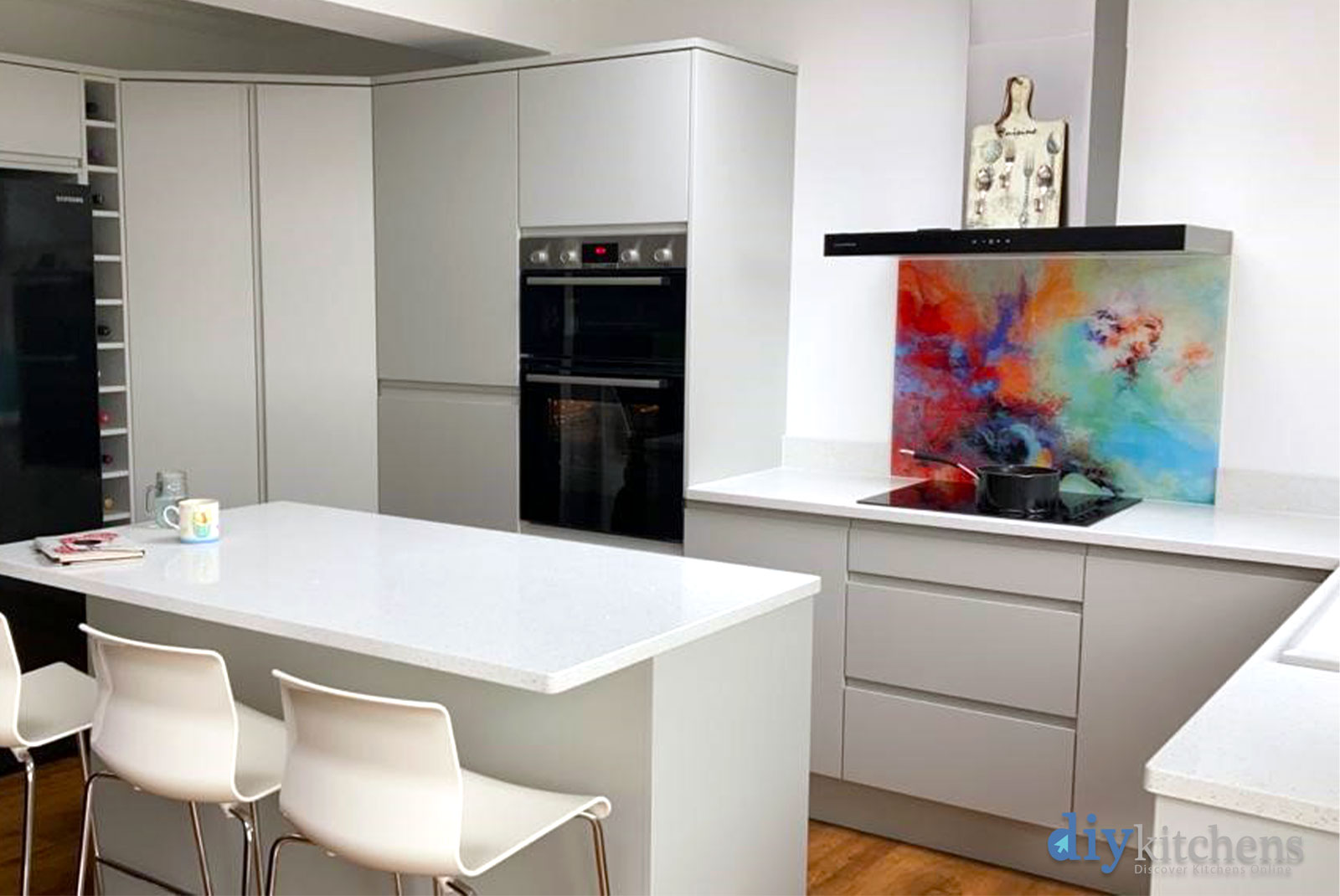 Handleless Grey Real Kitchens
