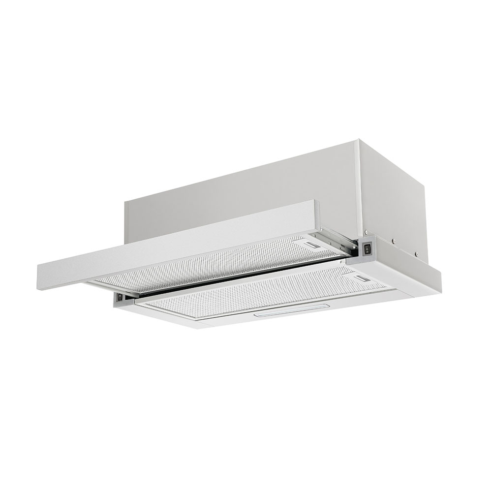 CDA - 60cm Telescopic Extractor, Rocker Switch, 3 Speeds, LED Lights, Aluminium Grease Filter, Stain