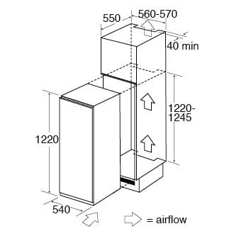 Integrated Three quarter Height Fridge DIY Kitchens