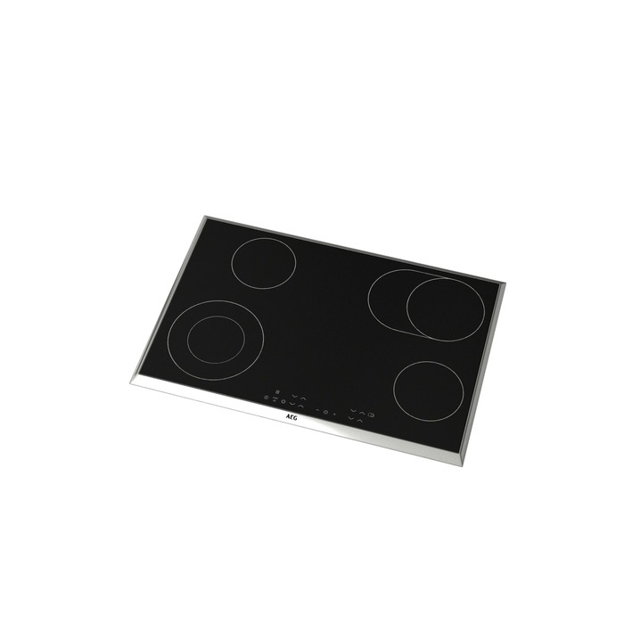 80cm Ceramic Radiant Hob, 4 Cooking Zones with OptiFit ® Stainless Steel Frame