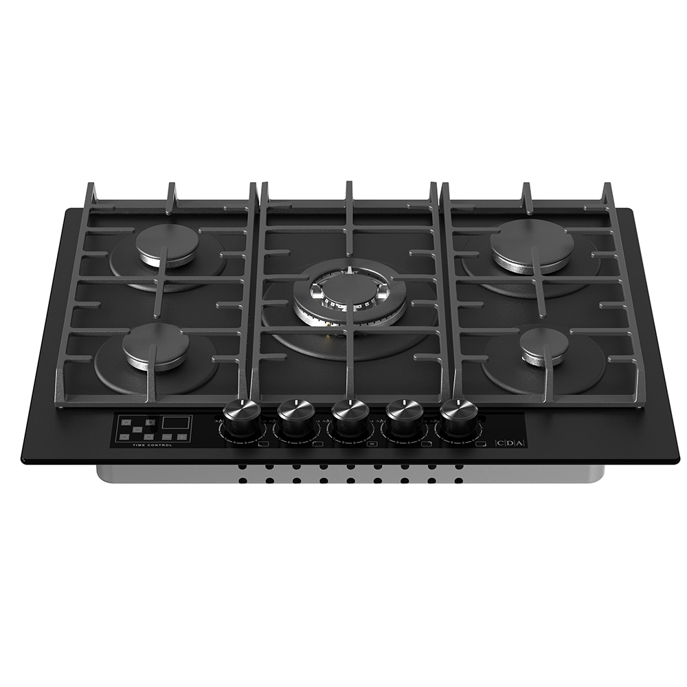 70cm 5 zone Gas on Glass Hob