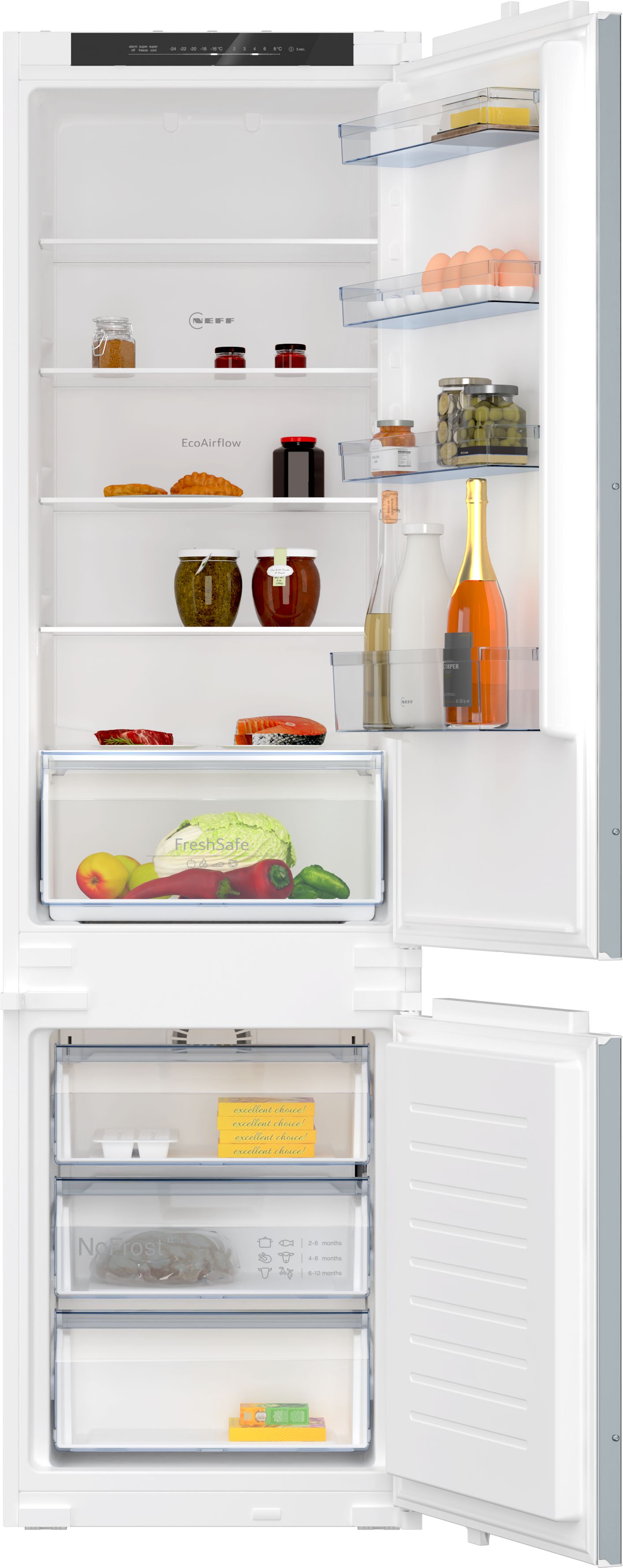 NEFF N30 Bottom Freezer - NoFrost (193.5cm Height x 54cm width, XL)Sliding Hinge 70/30
