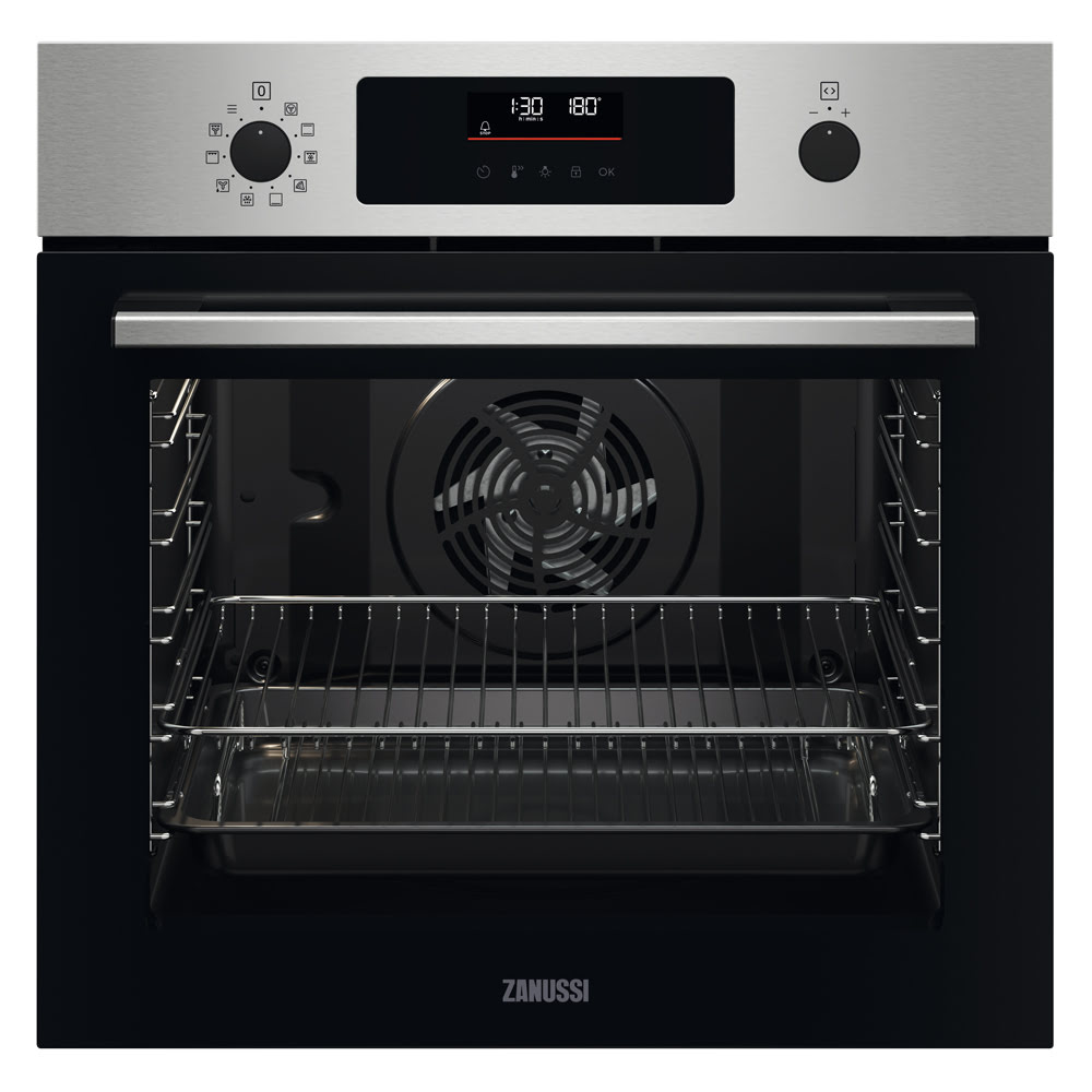 60cm Multifunction Pyrolytic Single oven Black & Stainless Steel