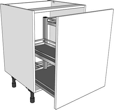 500mm Pull Out Wire Baskets Fitted With Mechanism Kasbu500felw