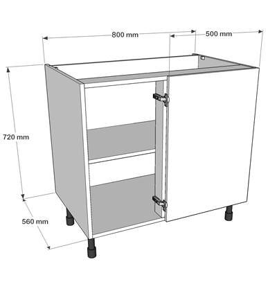 800mm corner store base unit