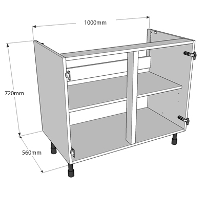 1000mm Double Highline Sink Base