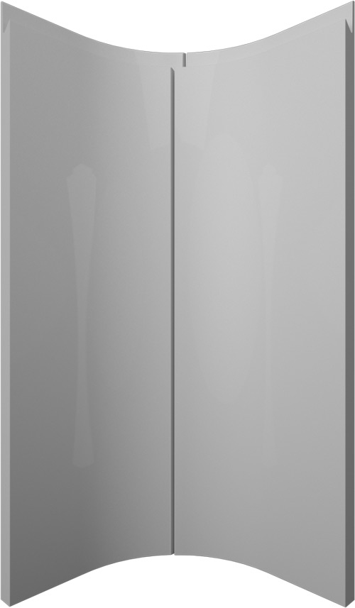 715 x 512 - Internal Curved (Concave) Door - Wall - To Suit 600X600 Carcase - Note: This Is A 2 Door Set Hinged Both Right And Left And Open From The Middle - Regardless Of The Handing Chosen For The Base Unit image