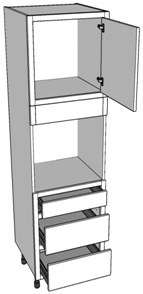 600mm Built In Single Oven Housing With Pan Drawer